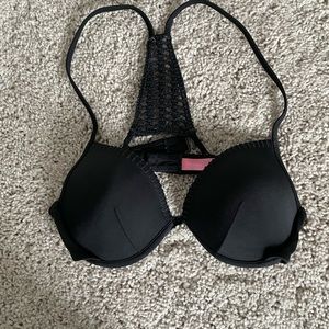 Black Victoria’s Secret push up crochet back bikini top 34B